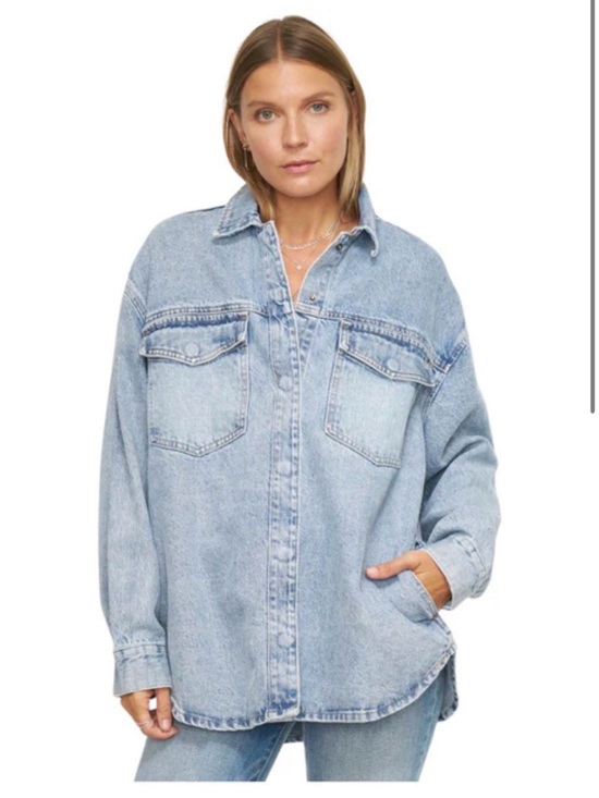 pistola Jackets & Blazers - Pistola Mandy Oversized Denim Shacket.  Size M.  100% natural fibers.